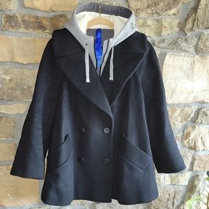 Kit & Ace Peacoat Hoodie Utility Jacket XS/S Black Gray